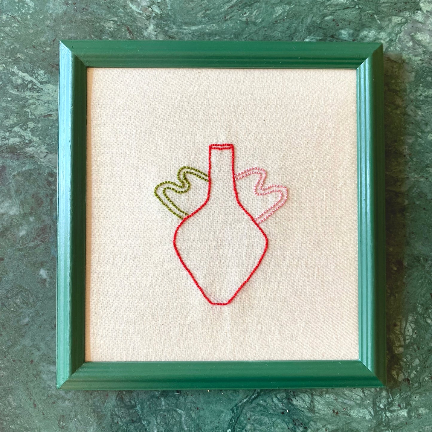 Vessels -Embroidered Line Drawing Wall Art