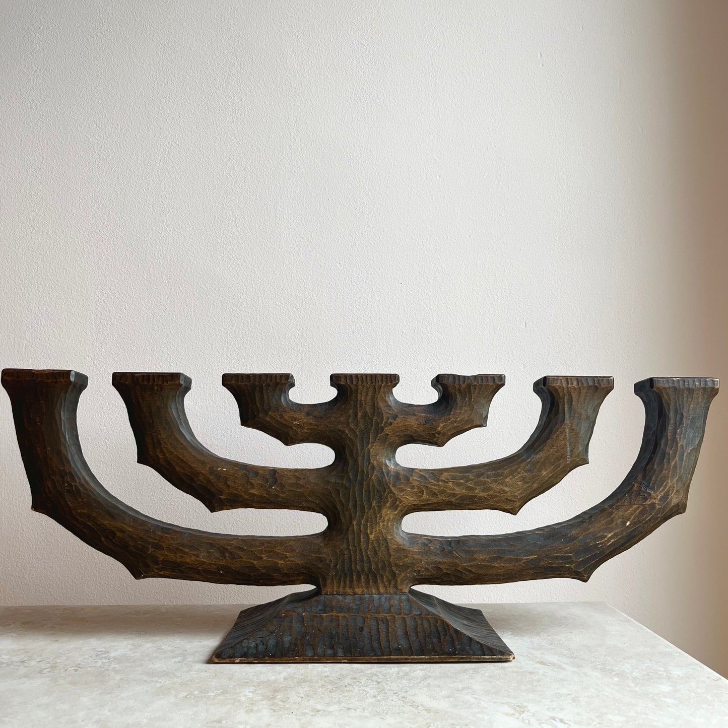 Vintage Swedish Primitive Folk Art Candelabra