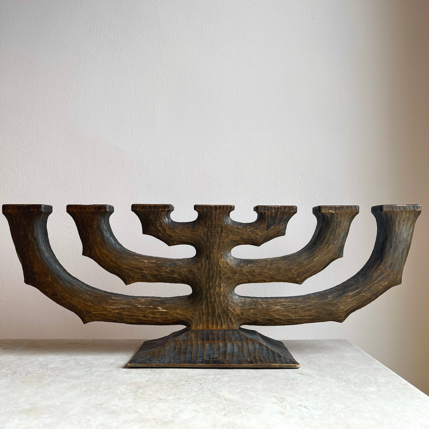 Vintage Swedish Primitive Folk Art Candelabra