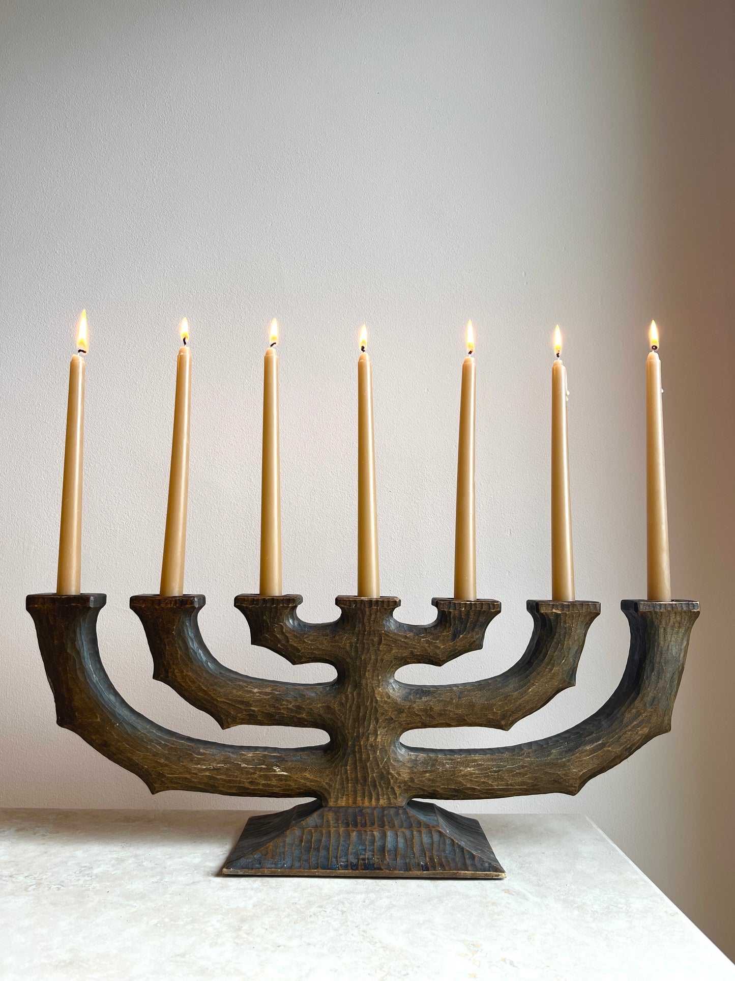 Vintage Swedish Primitive Folk Art Candelabra