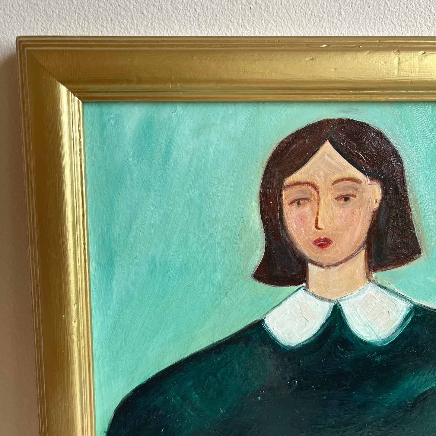 Original Mid-Century Style Figurative Oil Painting