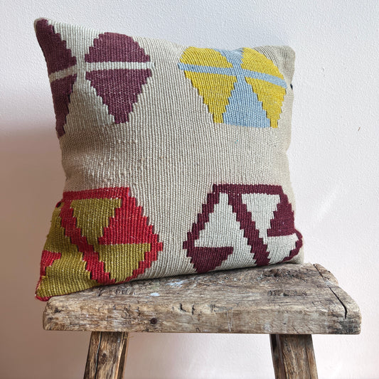 Hand-woven Geometric Kilim Cushion Cover