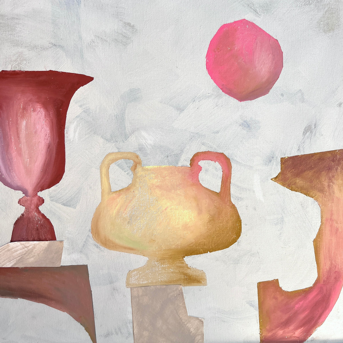 Red Ruby Sky  - Mixed Media on canvas