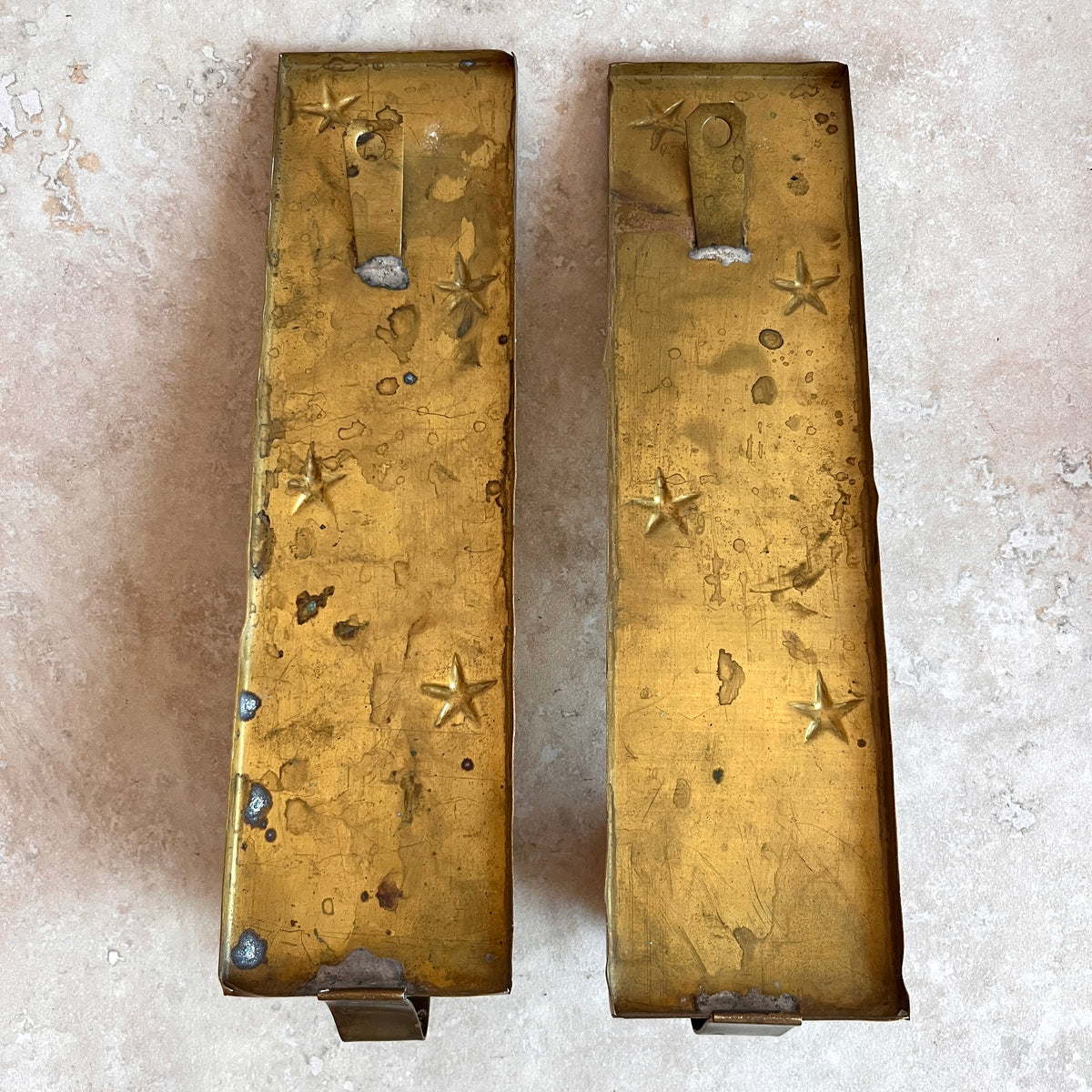 Set of Two Vintage Swedish Mid-Century Brass Wall Sconces