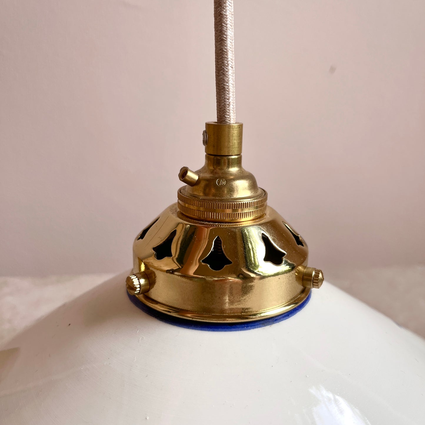 Vintage Hand-Painted Delft-inspired Ceramic Pendant Lights