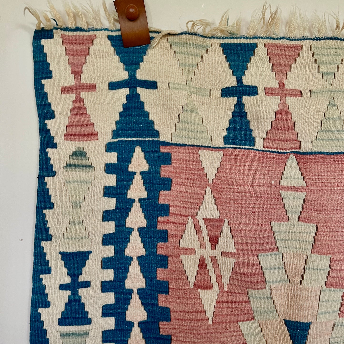 Vintage Handmade Wool Tribal Kayseri Kilim Wall Hanging / Rug