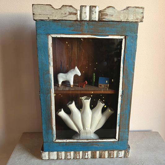 Indian Antique Wooden Glazed Cabinet