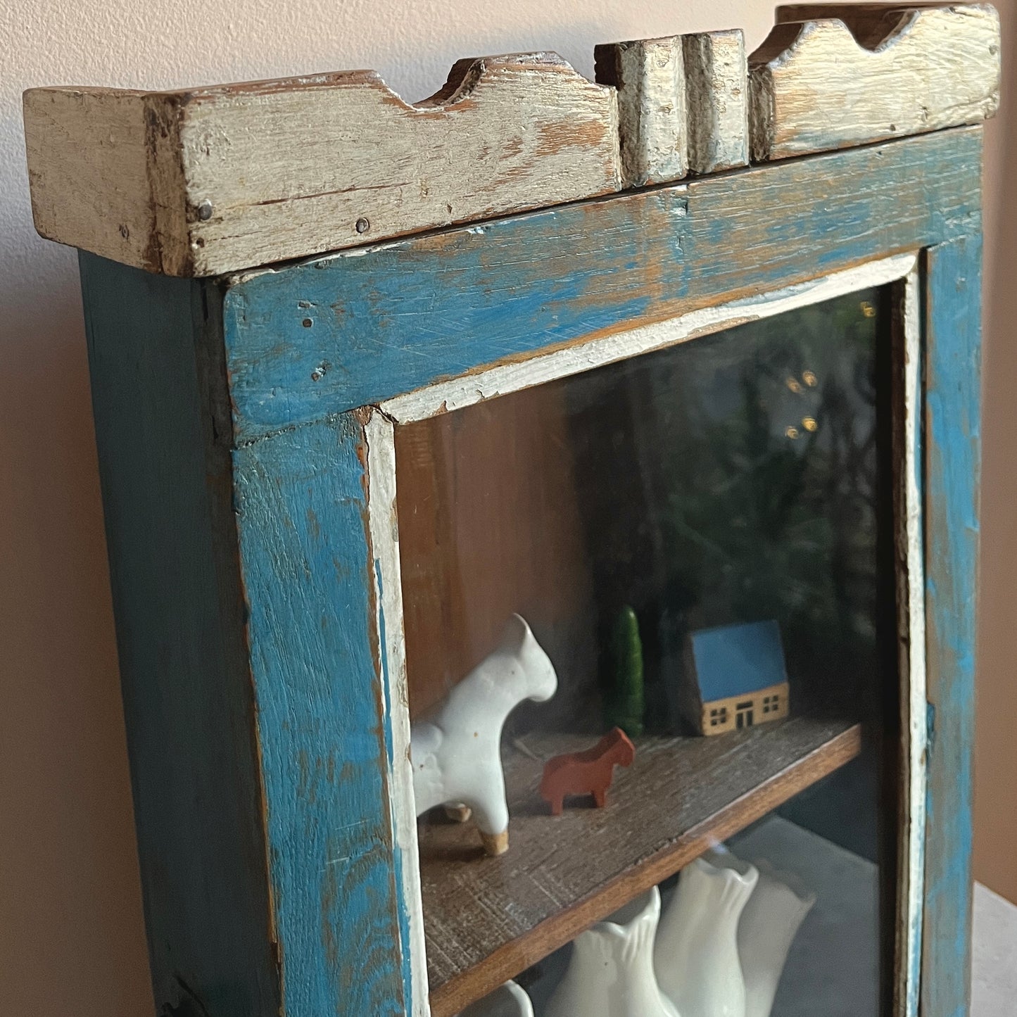 Indian Antique Wooden Glazed Cabinet