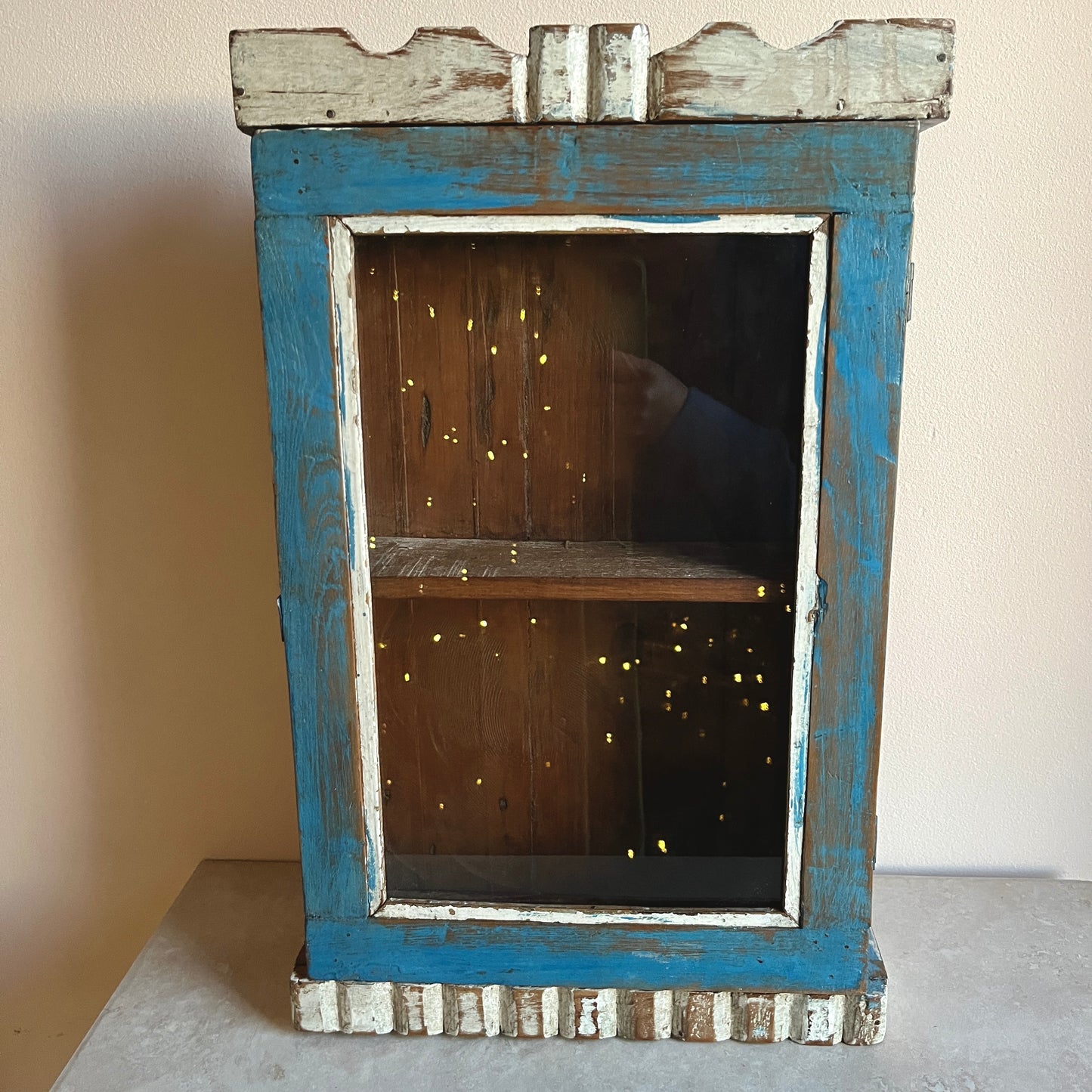 Indian Antique Wooden Glazed Cabinet