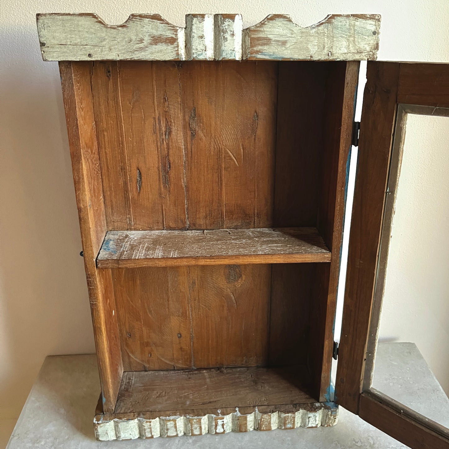 Indian Antique Wooden Glazed Cabinet