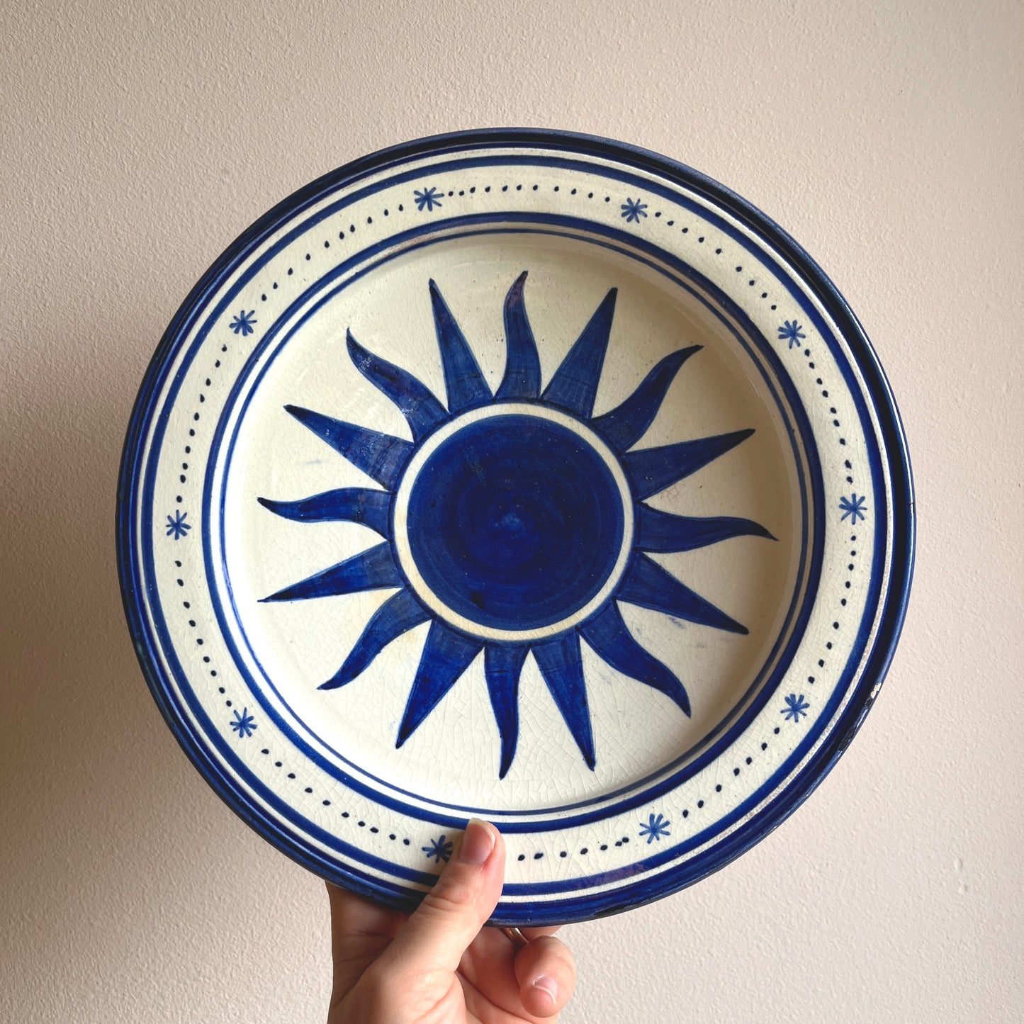 Vintage Studio Pottery Sun Wall Plate