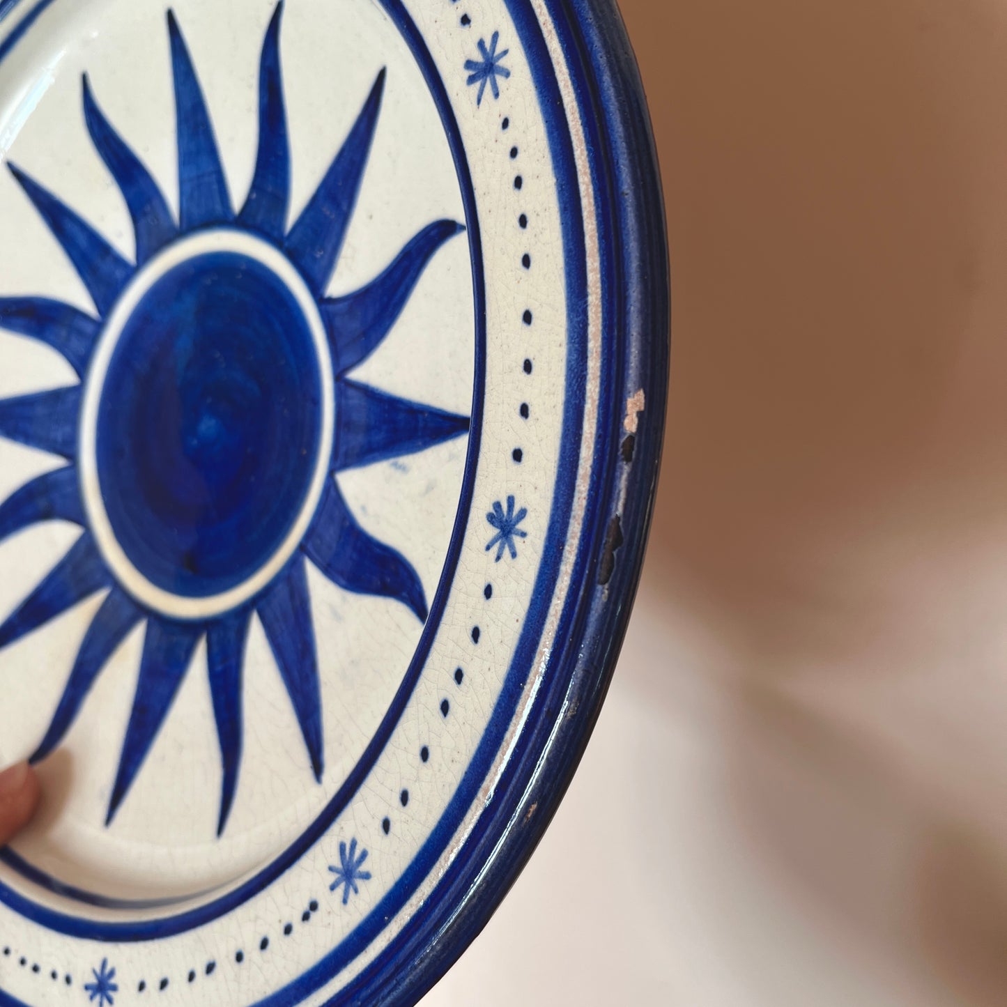 Vintage Studio Pottery Sun Wall Plate