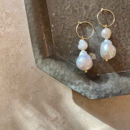 Double Freshwater Pearl Earrings
