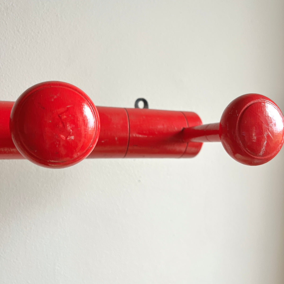 Vintage French Red Faux Bamboo Coat Rack
