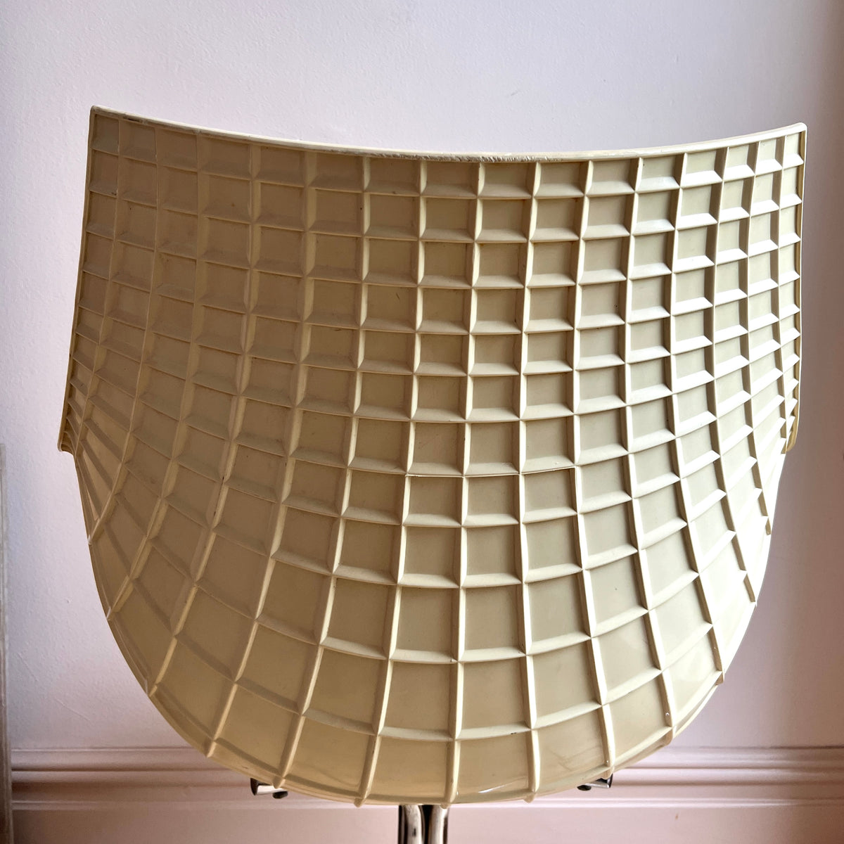 White Sculptural Chair with Chrome Base