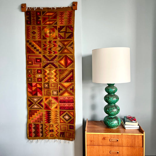 Vintage Peruvian Geometric Woven Wall Hanging
