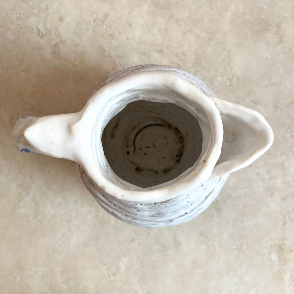 Naïve Blue and White Studio Pottery Face Jug
