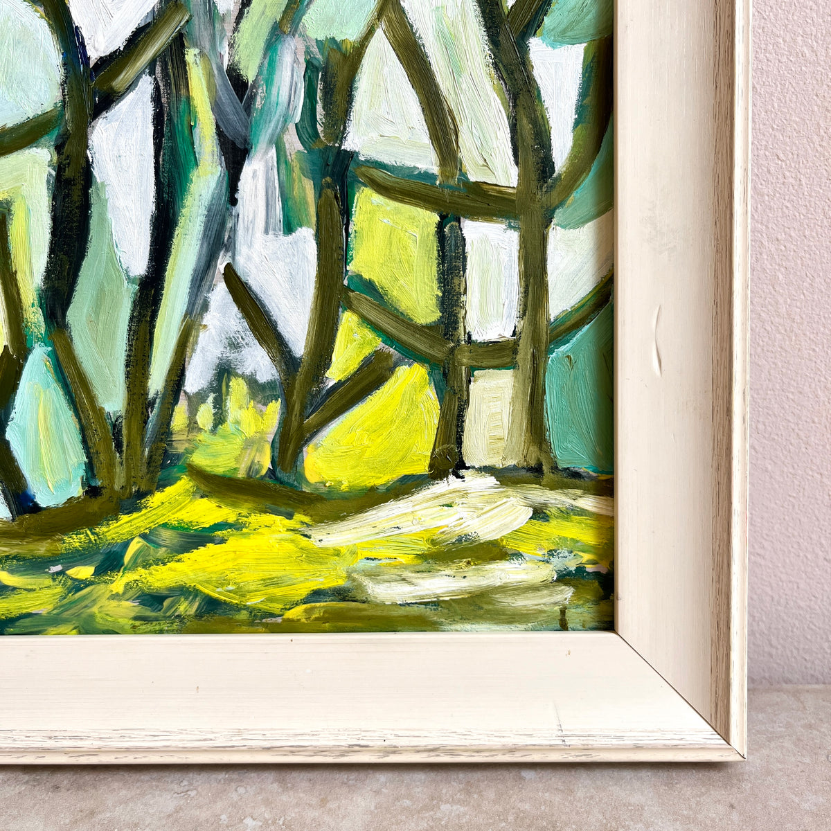 Abstract Forest Oil Painting in Green