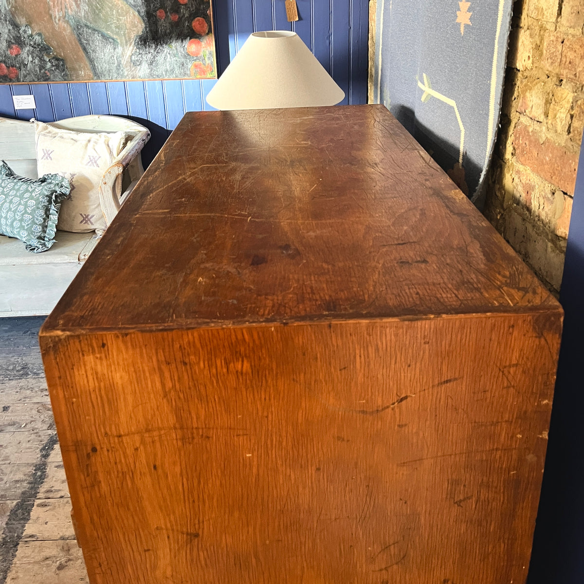 Vintage Mid-Century Wooden 28- Drawer Plan Chest