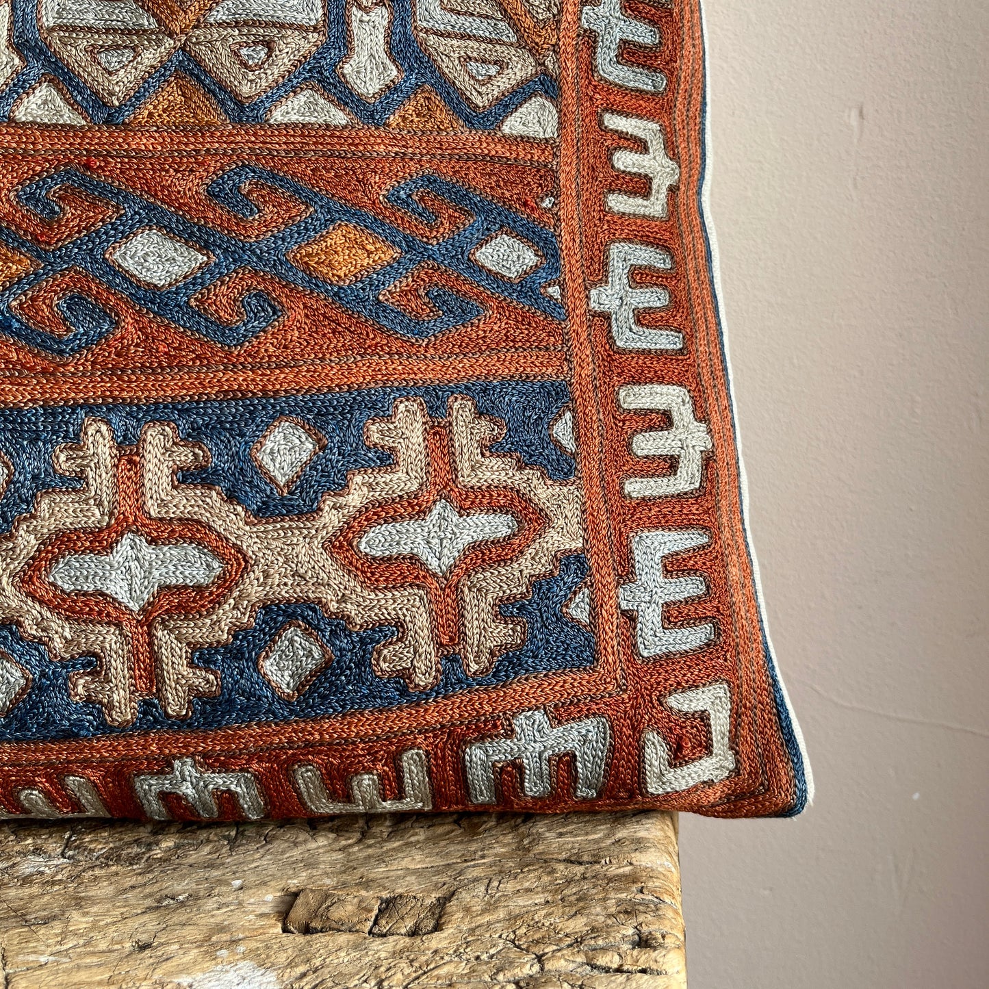 Crewel Embroidered Cushion Cover