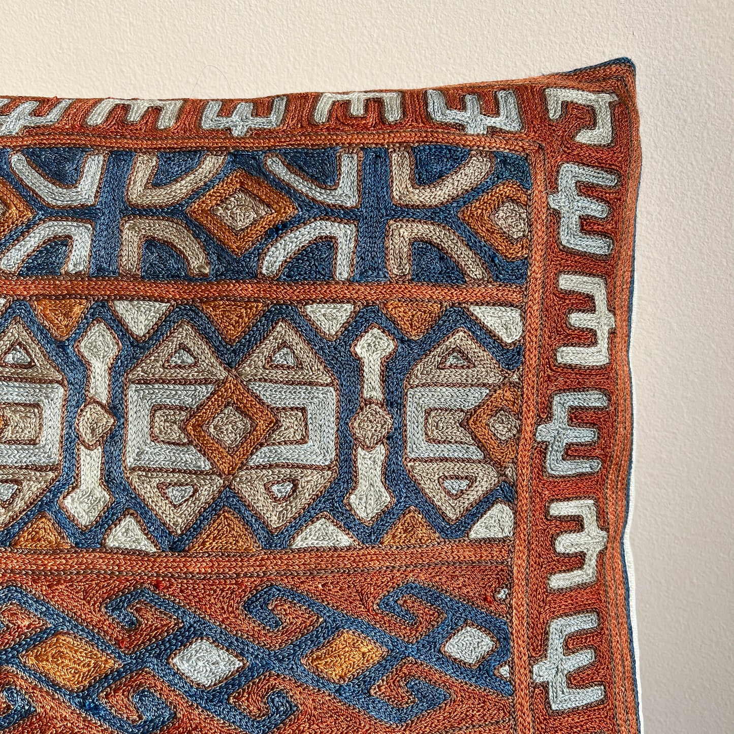 Crewel Embroidered Cushion Cover