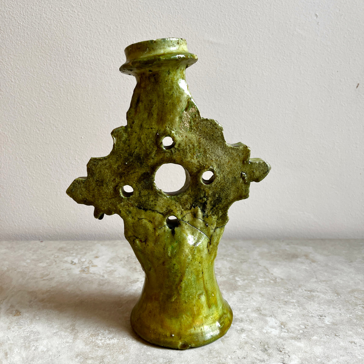 Moroccan Tamegroute Ceramic Candle Holder