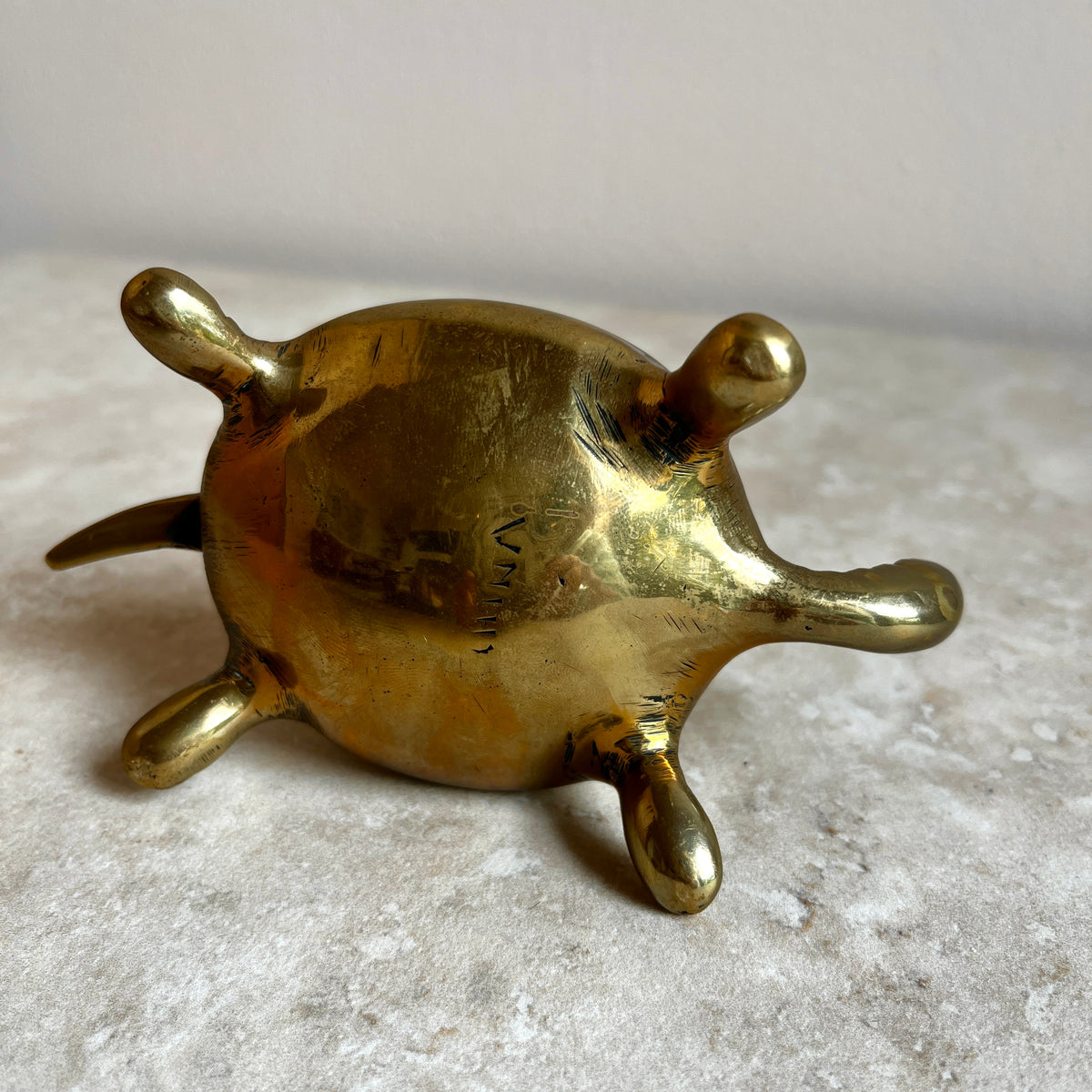 Vintage Brass Tortoise Candle Holder