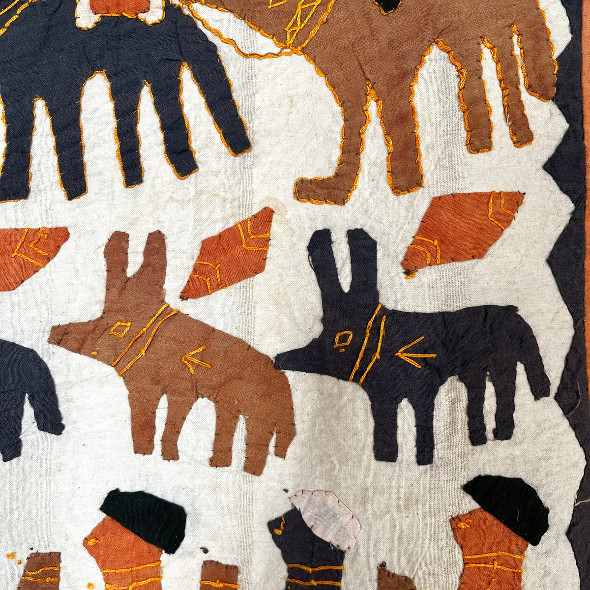Vintage Hand-Stitched Kanduri Appliqué Wall Hanging