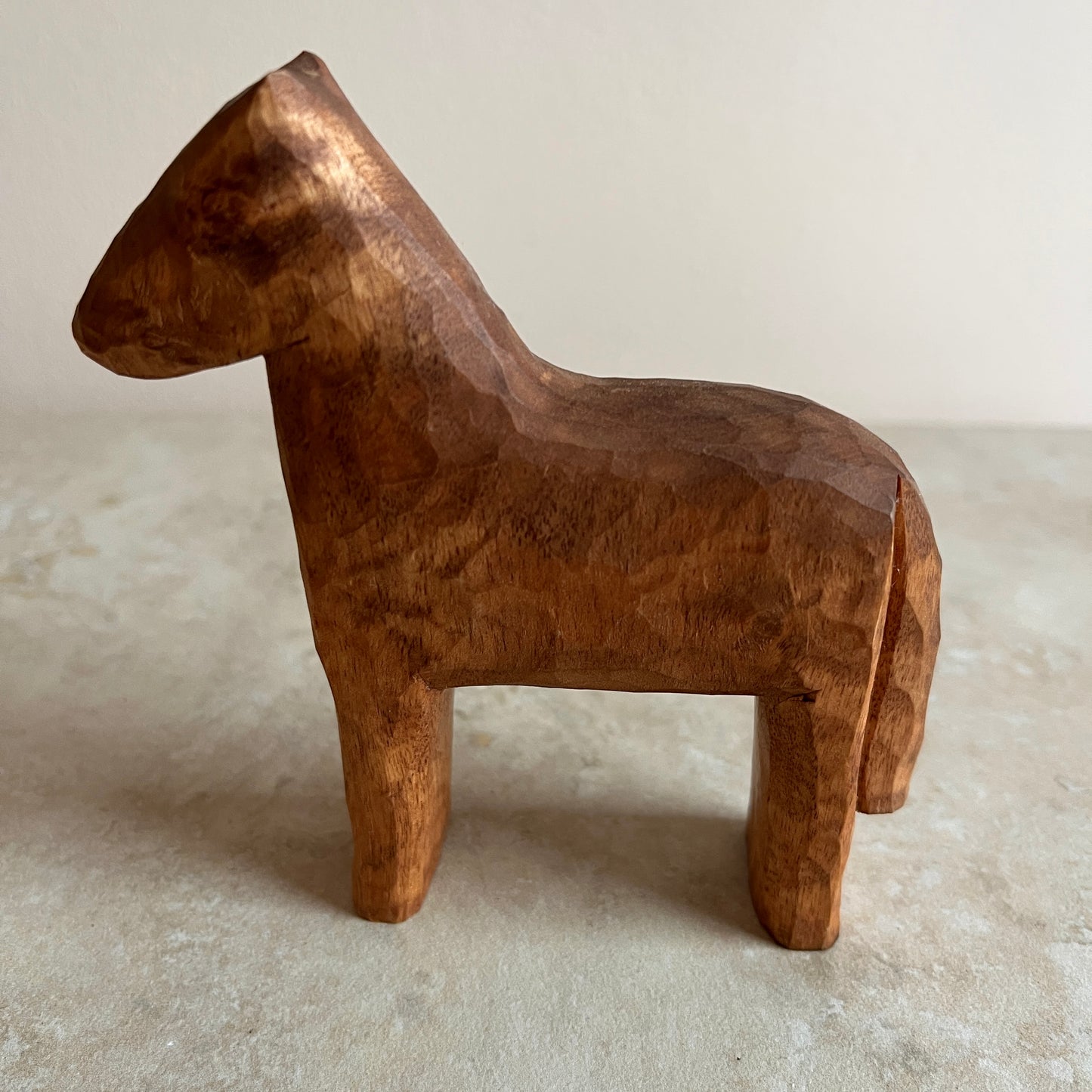 Mid-Century Wooden Carved Icelandic Horse