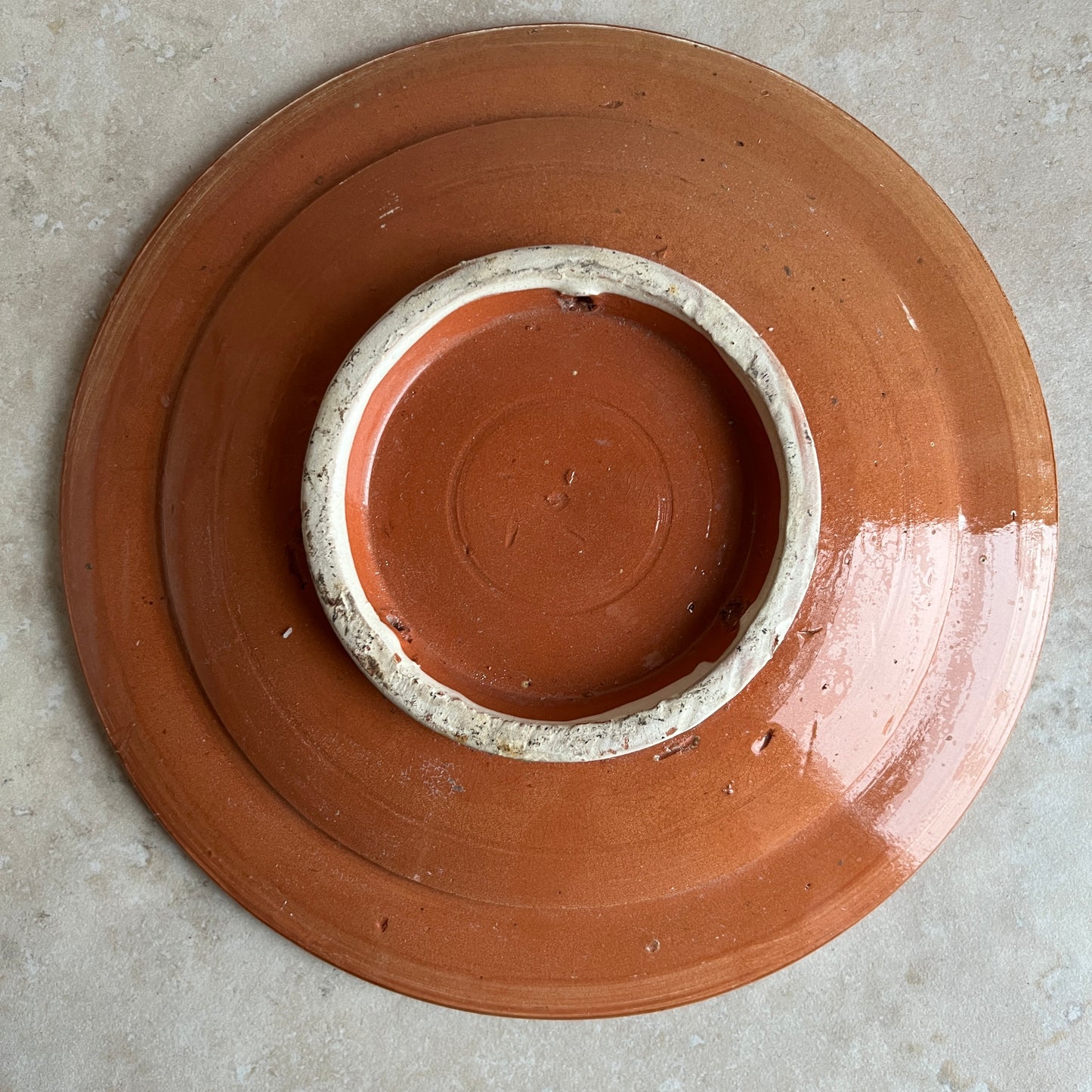 Vintage Moroccan Hand-Painted Ceramic Plate