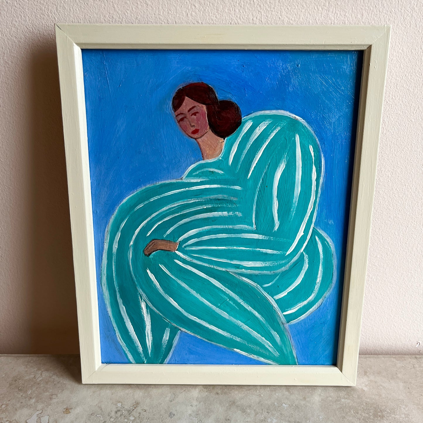 Original Mid-Century Style Figurative Oil Painting