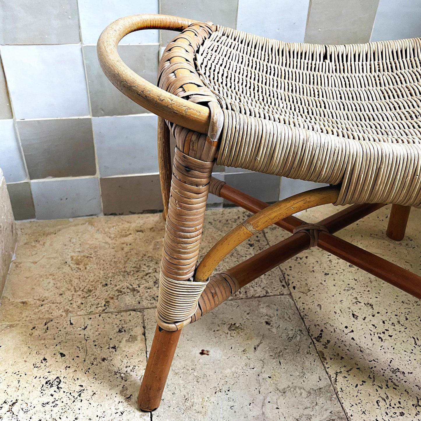 Vintage Bamboo Stool