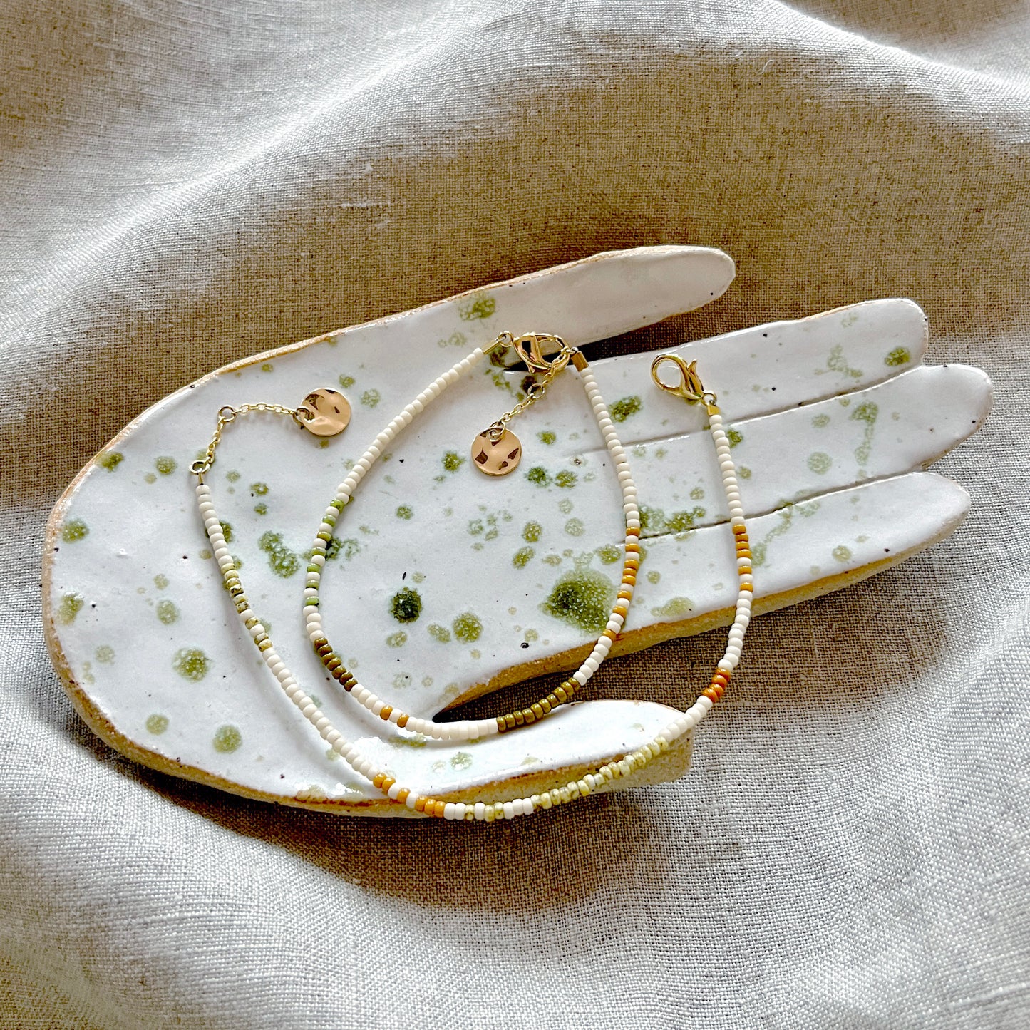 Ceramic Hand Jewellery Dish - Olive