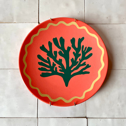 Seaweed Wall Plate in Coral