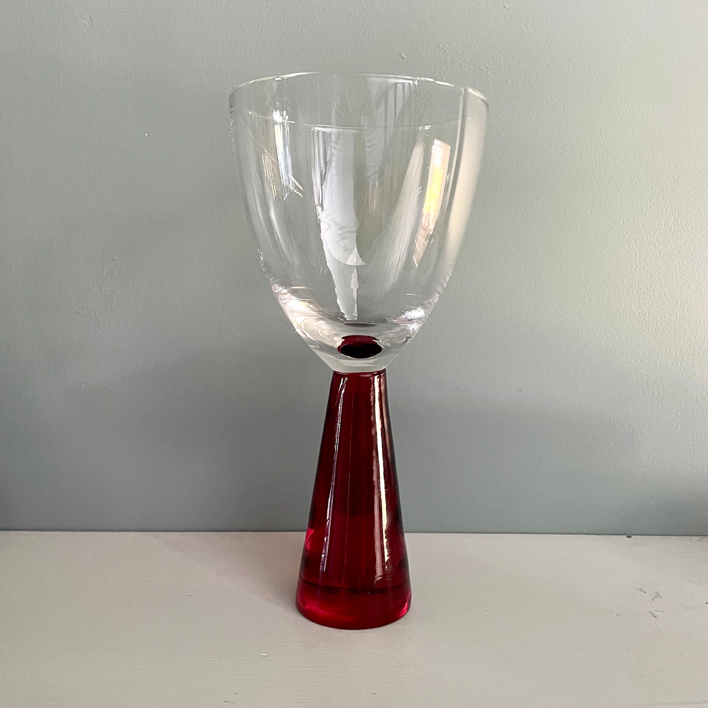 Vintage Artland Prescott Ruby Red Stem Wine Glasses