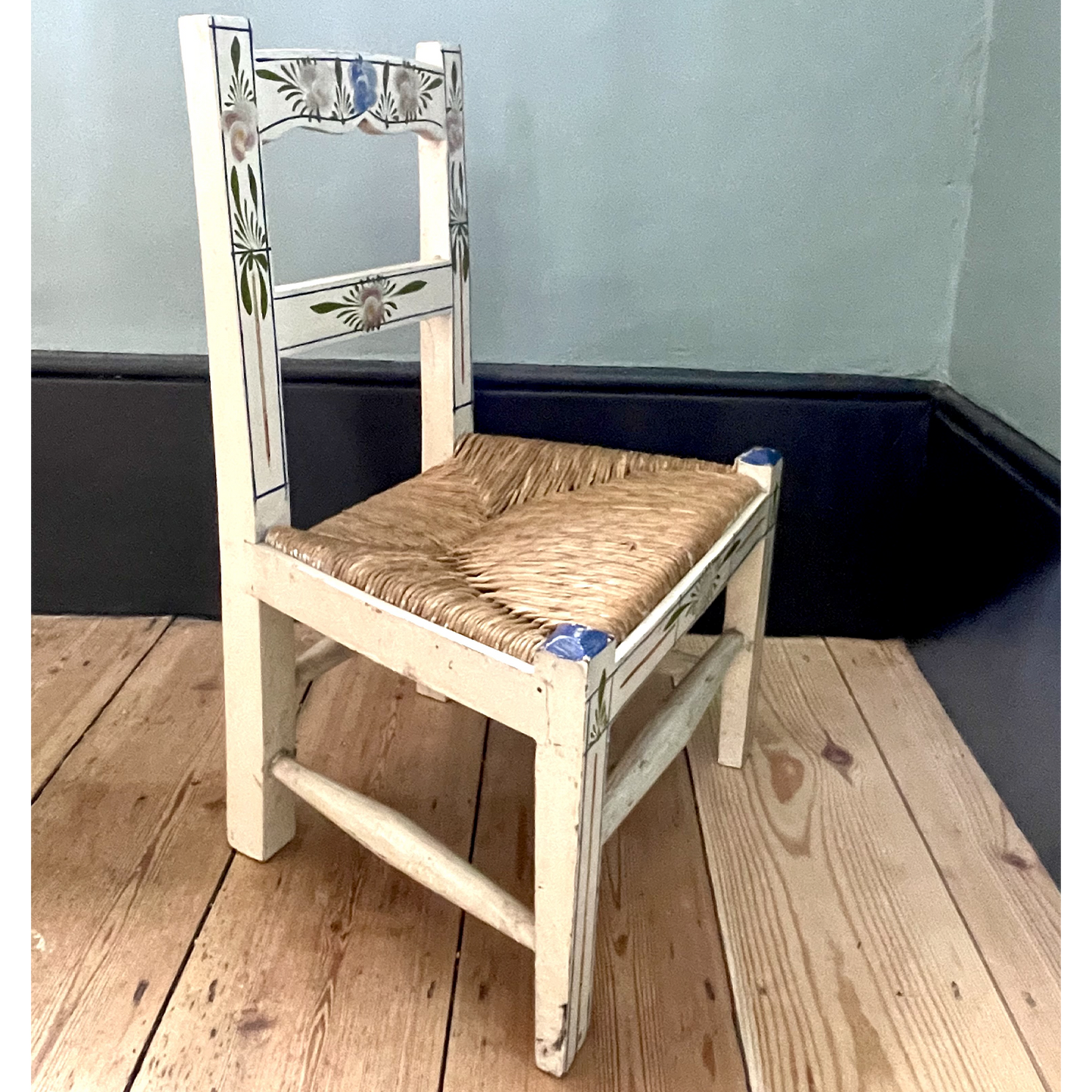 Vintage Folk-Inspired Children's Chair