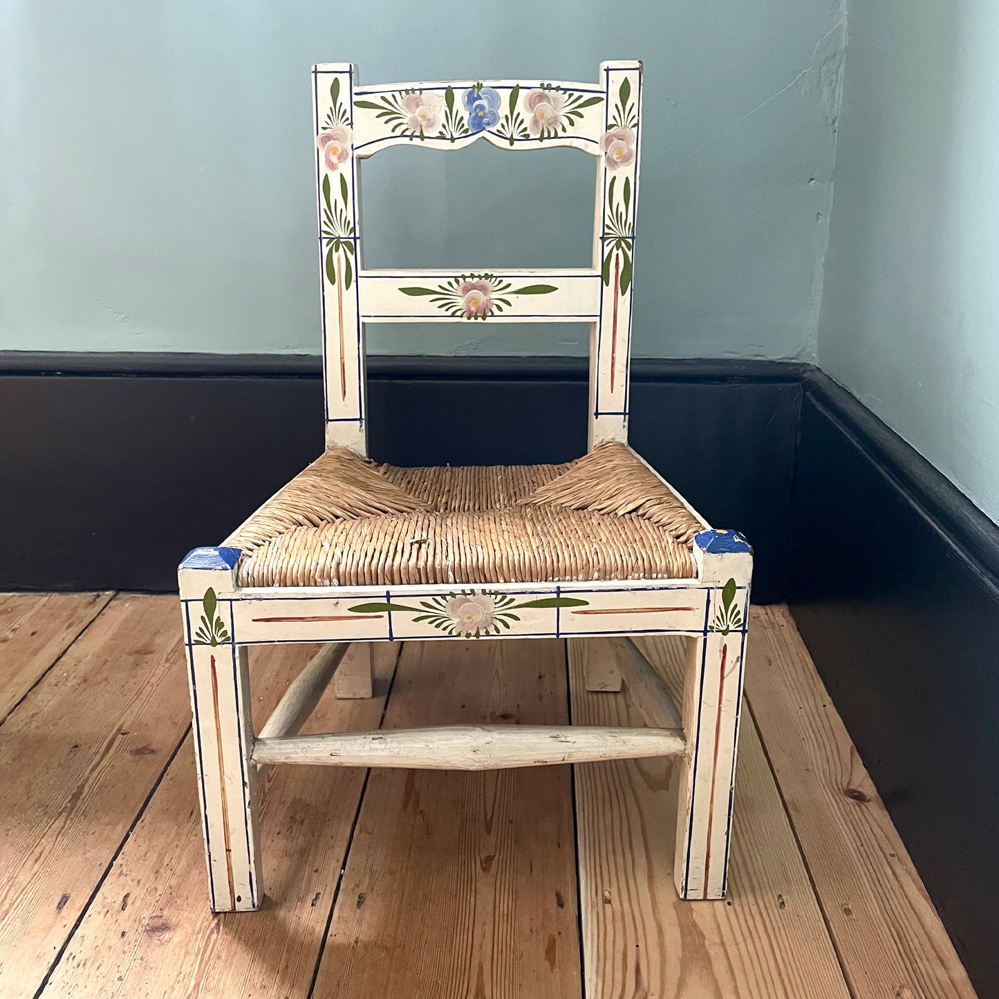 Vintage Folk-Inspired Children's Chair