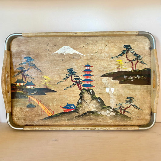 Vintage Hand-Painted Japanese Tray