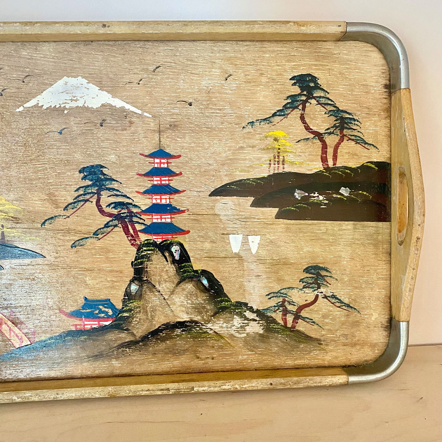 Vintage Hand-Painted Japanese Tray