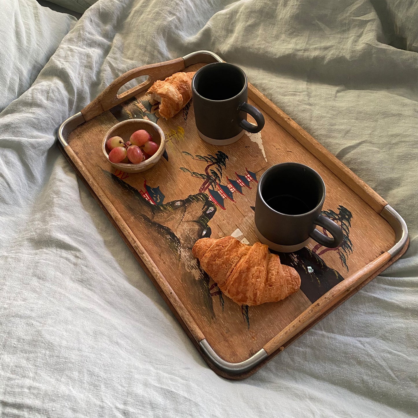 Vintage Hand-Painted Japanese Tray