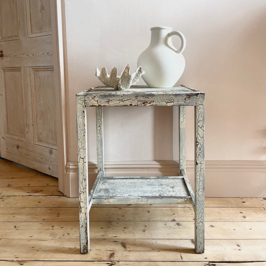 Vintage Distressed Wooden Side Table