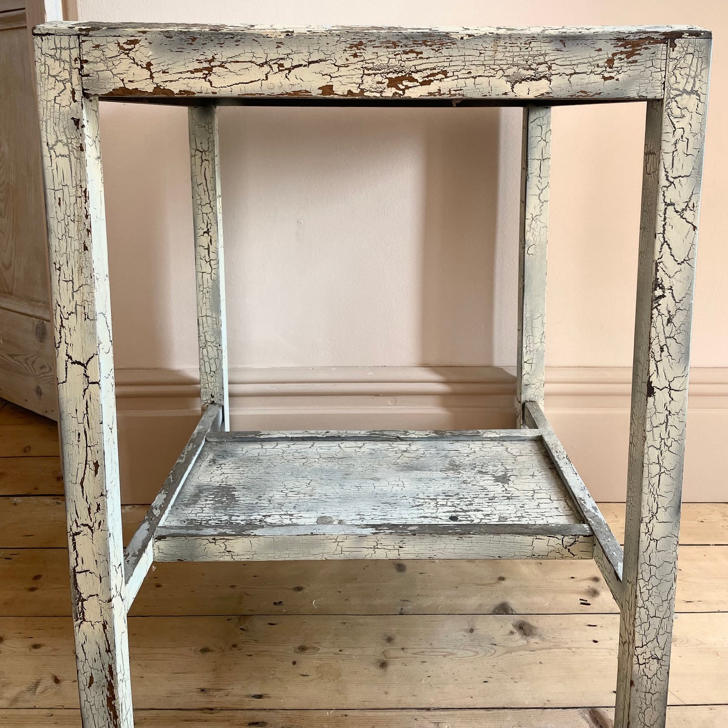 Vintage Distressed Wooden Side Table