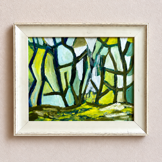 Abstract Forest Oil Painting in Green