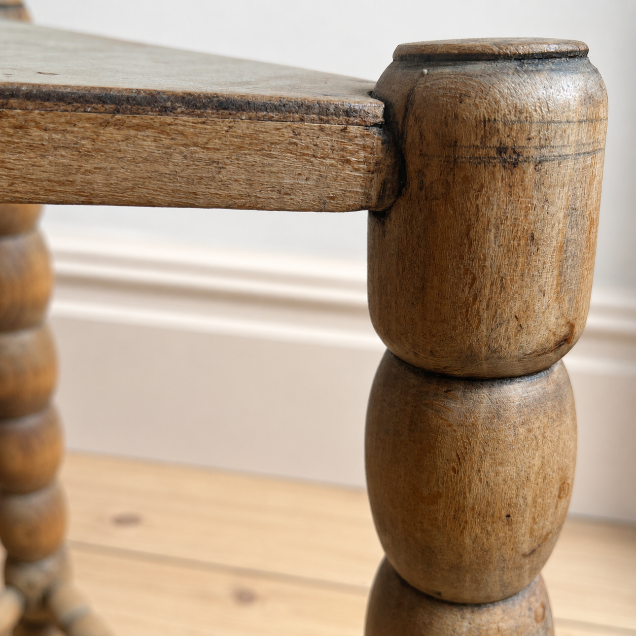 Antique Bobbin-Turned Three-Legged Side Table