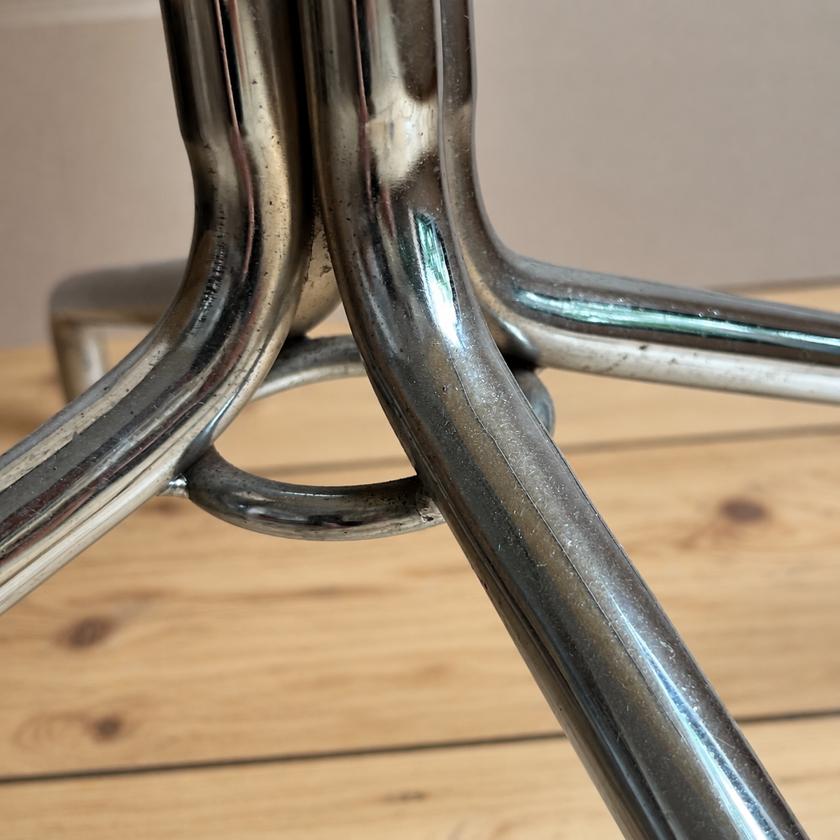 White Sculptural Chair with Chrome Base