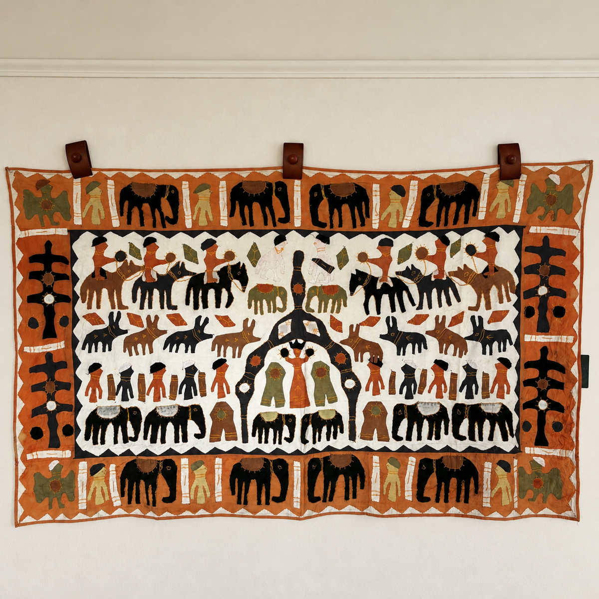 Vintage Hand-Stitched Kanduri Appliqué Wall Hanging
