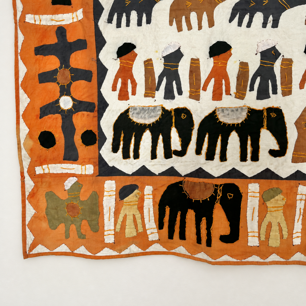 Vintage Hand-Stitched Kanduri Appliqué Wall Hanging