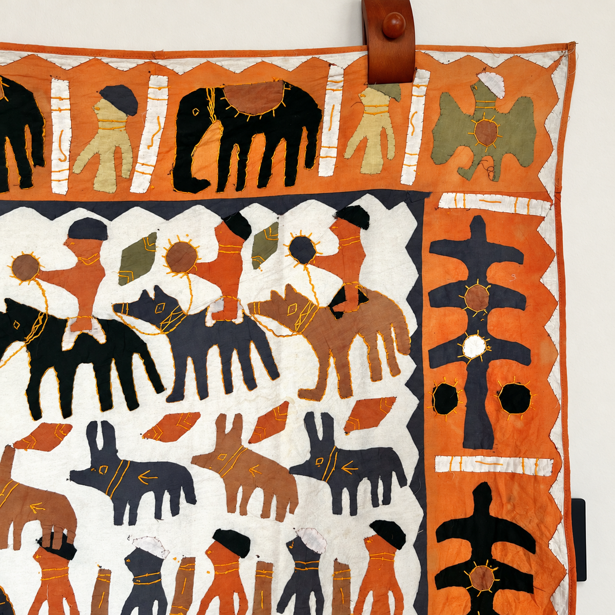 Vintage Hand-Stitched Kanduri Appliqué Wall Hanging