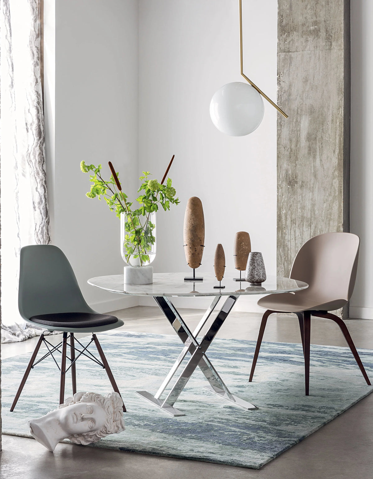 Interior styling by Ida Jacobsson-Wells for Harrods, featuring contemporary furniture, lighting and decorative objects